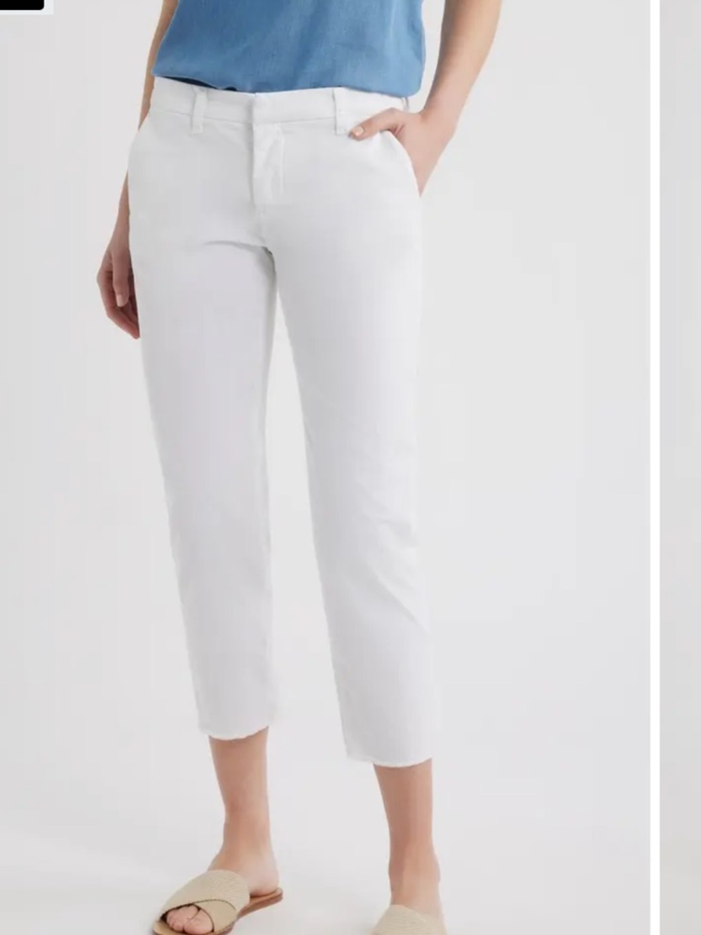 Anthropologie White Cropped Capris with Belt Loops